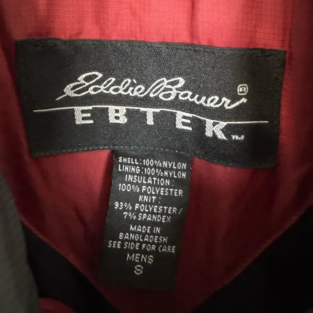 Eddie Bauer EBTEK Vest Men S Red Puffer‎ Nylon Zipper Pocket Full Zip